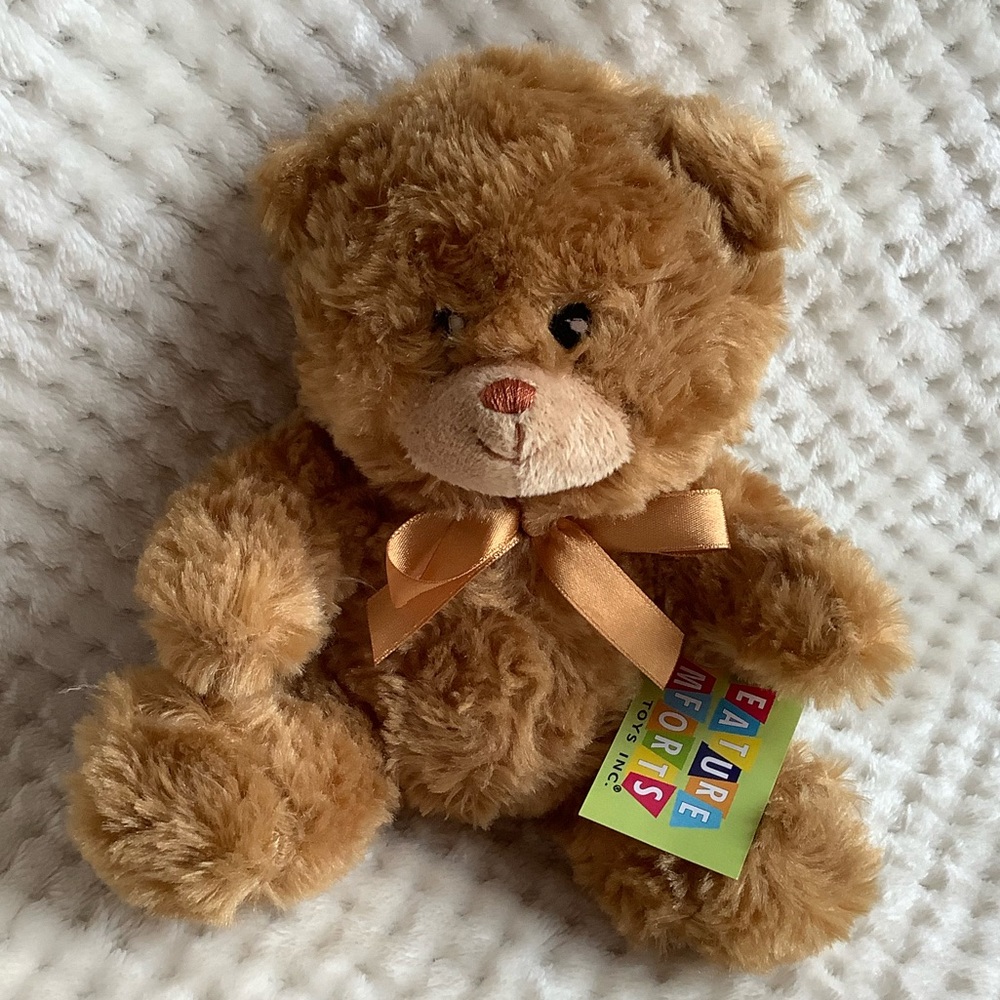 Creature Comforts 20611B Plush Tommy Bear Brown Stuffed Animal Embroidered Eyes